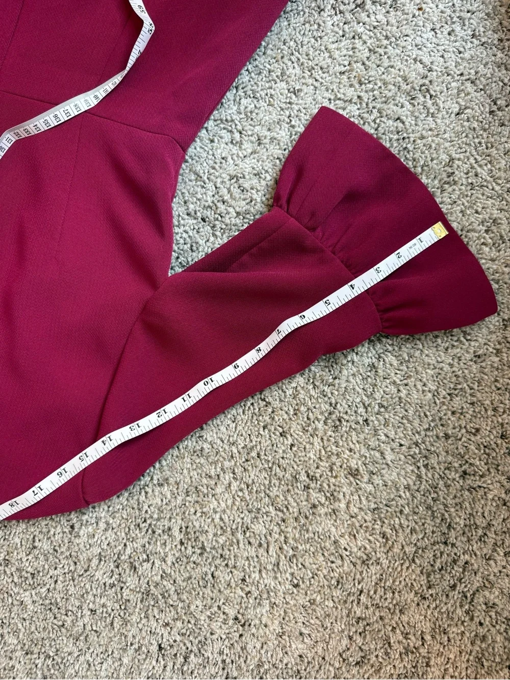 Draper James Raspberry V-Neck Ruffle Sleeve Dress - Picture 11 of 12